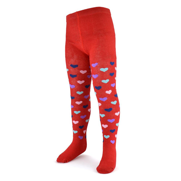 A2Z 4 Kids Girls Cotton Rich Tights Hearts & Spotty Comfortable Stretchy Warm Durable Supersoft Children's Leggings