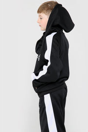 A2Z 4 Kids Kids Girls Boys Tracksuit Designer's A2Z Embroidered Black Contrast Panelled Fleece Hooded Hoodie Top Bottom Running Jogging Workout Gym Suit Joggers Age 5 6 7 8 9 10 11 12 13 Years