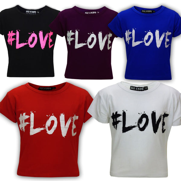 Kids Girls T Shirts # Love Summer Fashion Soft Feel Tank Top & Tees 5-13 Year