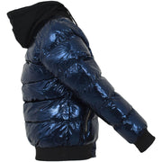 Kids Girls Boys Fashion Shiny Padded Jacket Metallic Wet Look Bubble Coat