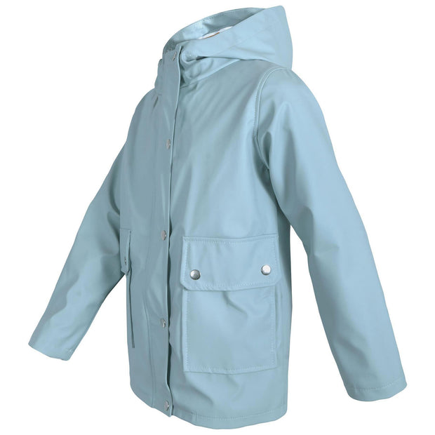 A2Z 4 Kids PU Raincoat Jackets Dusty Blue Windbreaker Waterproof Parka Shower Resistant Hooded Raincoat Girls Boys Age 5-6, 7-8, 9-10, 11-12 & 13 Years - A2Z 4 Kids