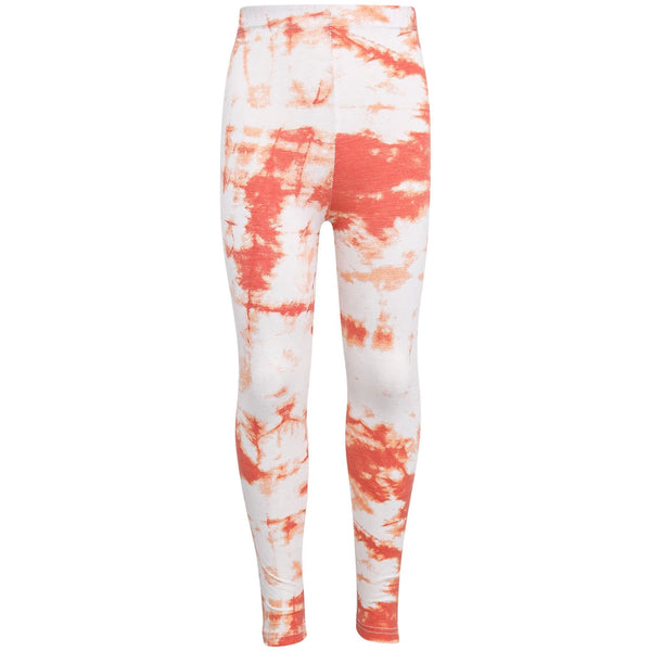Kids Girls Leggings Tie Dye Orange Print Stylish Fahsion Dance Legging Pants