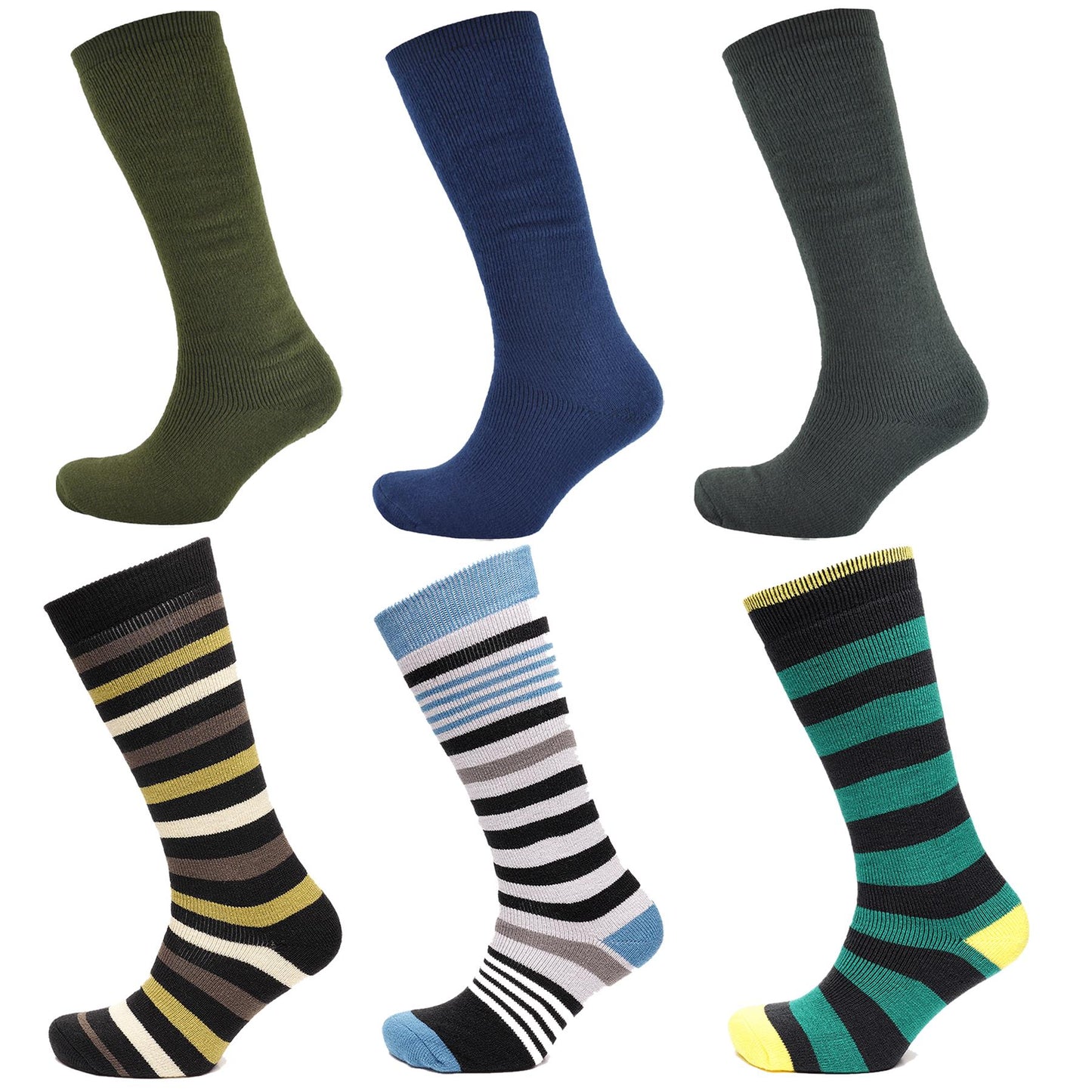 A2Z Mens Knee High Welly Wellington Pack Of 3 Boots Comfortable Cosy Warm Socks