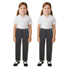 Kids Girls 2 Pack Teens School Uniform Pant Teflon Coated Permanent Crease Pants