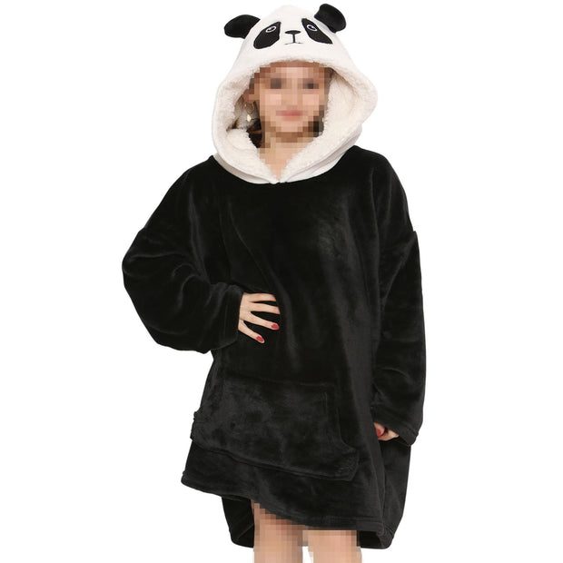 A2Z Unisex Mens Ladies Oversized Kangaroo Pocket Hooded Animal Wearable Blanket
