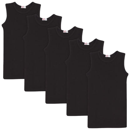 Kids Girls Ribbed Vest Top 100% Thick Cotton Fashion Tank Tops T Shirt 2-13 Year