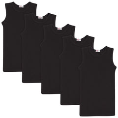 Kids Girls Ribbed Vest Top 100% Thick Cotton Fashion Tank Tops T Shirt 2-13 Year