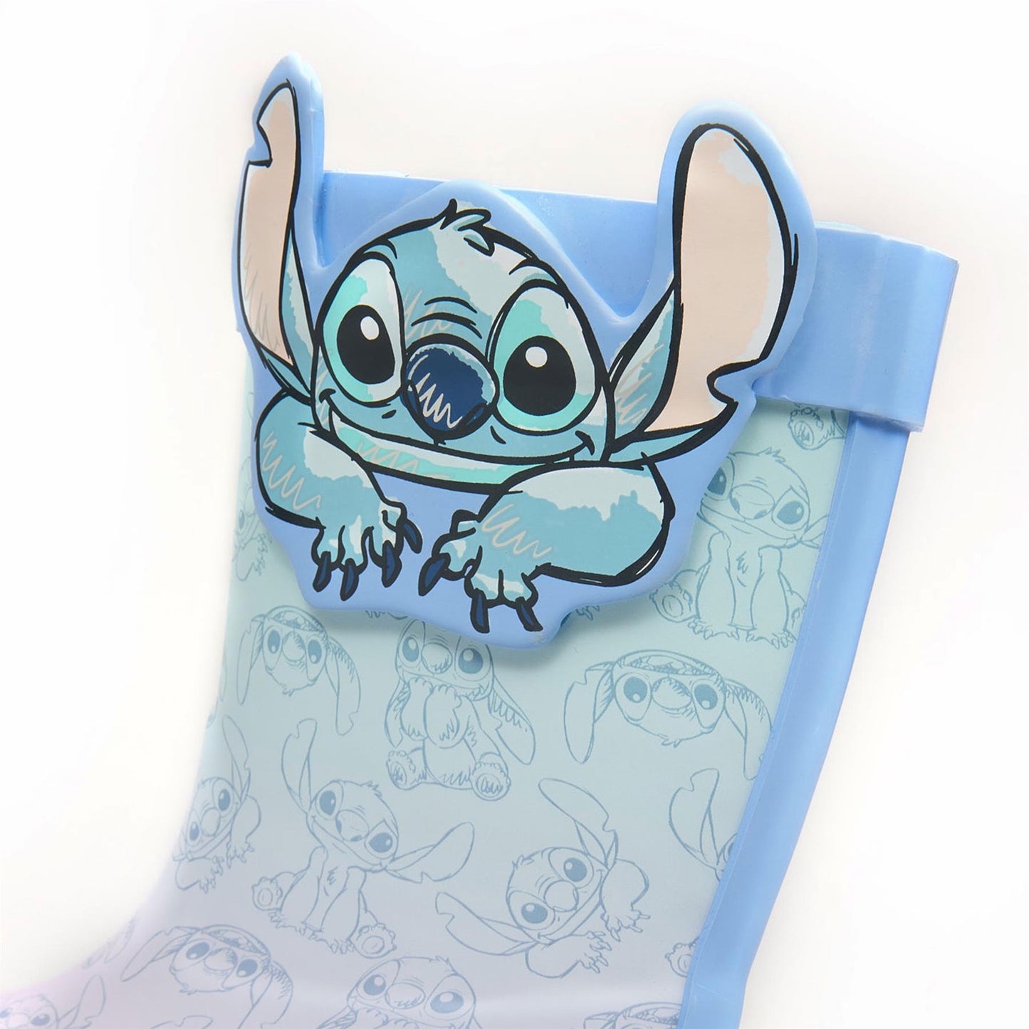 Disney Stitch Kids Wellies Officially Licensed Blue PVC Rain Boots with 3D Ears