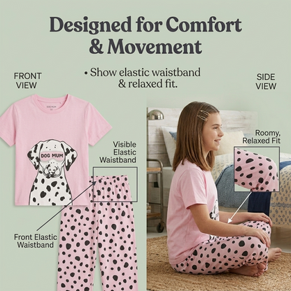 A2Z 4 Kids Girls Short Sleeve Pyjamas Set 2 Piece Comfortable Sleepwear Set