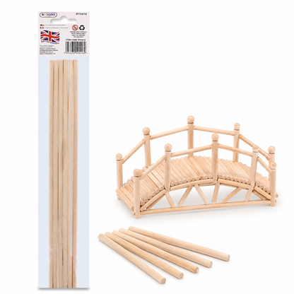 A2Z Wooden Dowels Craft Rods Natural Timber Sticks For Diy Hobby Projects