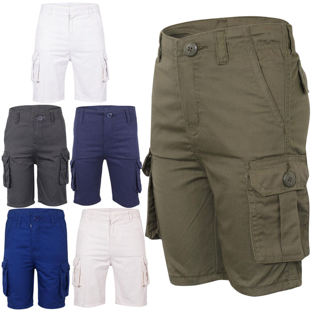 A2Z 4 Kids Cargo Shorts Combat Multi Pocket Lightweight Trendy Cotton 5-13 Years