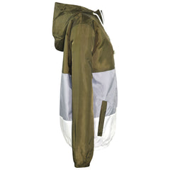 Kids Girls Boys Windbreaker Contrast Panel Jackets Hooded Raincoat Rain Mac 5-13