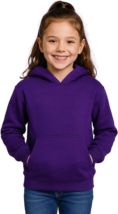 Girls Boy Plain & Tie Dye Print Sweatshirt Pullover Hooded Jumper PE School Coat