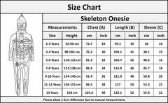 Kids Girls Boys Skeleton Print Pyjama Onesie Neon Pink All In One Halloween Costume - A2Z 4 Kids