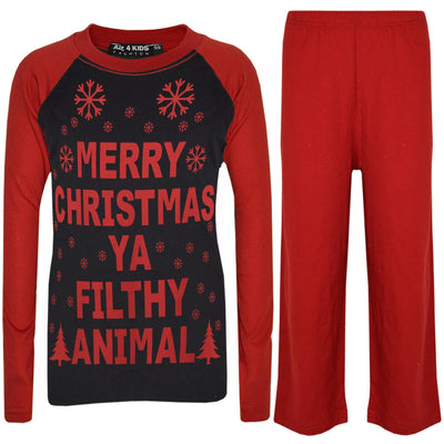 A2Z 4 Kids PJS Girls Boys Merry Christmas Ya Filthy Animal Black & Red Print Christmas Pajamas Set Age 2 3 4 5 6 7 8 9 10 11 12 13 Years