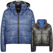 Girls Jackets Kids Reversible Cropped Hooded Padded Puffer Jacket Coat 5-13 Year