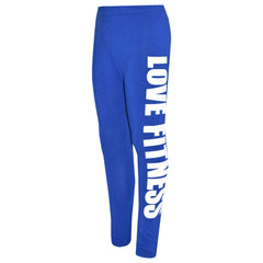 Girls Tops Kids Designer's Love Fitness Print Crop Top & Legging Set 7-13 Years