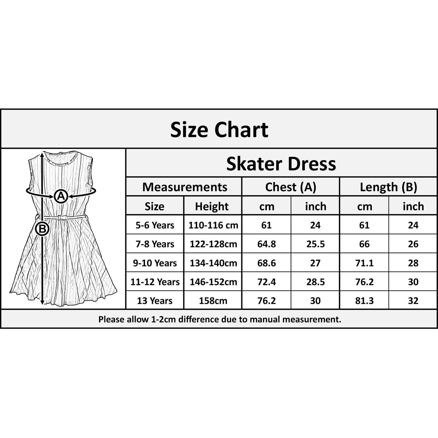 Kids Girls Skater Dress Rainbow Sleeveless With Free Belt New Age 7-13 Years