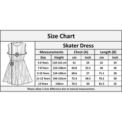 Kids Girls Skater Dress Rainbow Sleeveless With Free Belt New Age 7-13 Years