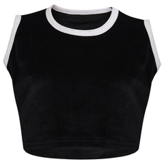 A2Z 4 Kids Girls Velour Crop Top Shorts Set Contrast Taped Outfit Clothing Sets