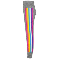 Kids Girls Lounge Suit Rainbow Striped Top Bottom Lounge Wear Tracksuit 7-13 Yr