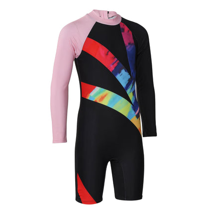 Kids Girls Rainbow Swimsuit Surfing Diving Comfortable Quick Dry Swimwear Suit