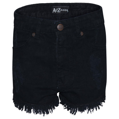 A2Z 4 Kids Girls Shorts Skinny Ripped Jeans Denim Stretch Short Casual�Half�Pant