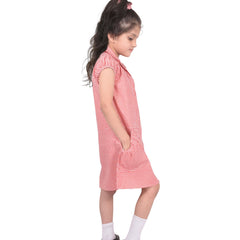 Kids Pack of 2 Girls Dress Breathable with Matching Scrunchies Age 3-14 Years