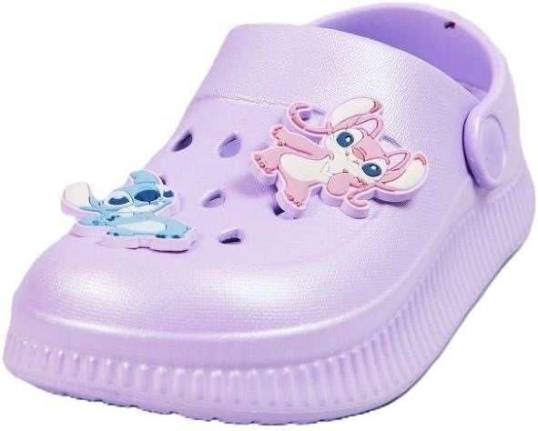 Kids Disney Stitch Girls Clogs with Charms Slip On Sandals  Beach Garden Shoes