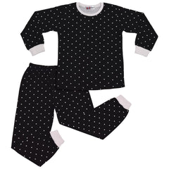 A2Z 4 Kids Girls Boys Polka Dot Children PJs 2 Piece Cotton Set Lounge Suit Nightwear Sleepwear Unisex Top Bottom Pyjamas Loungewear Dress Up Outfit Set Gifts for Children Girls & Boys Age 5-13 years