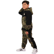 A2Z 4 Kids Boys Girls Cotton Tracksuit Camouflage Green Fleece Hoodie Top Joggers Bottom Suit Set Age 5-13 years