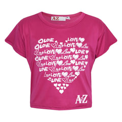 A2Z 4 Kids Girls Love T Shirt Skirt Set Soft Comfortable Set Age 5-13 Years