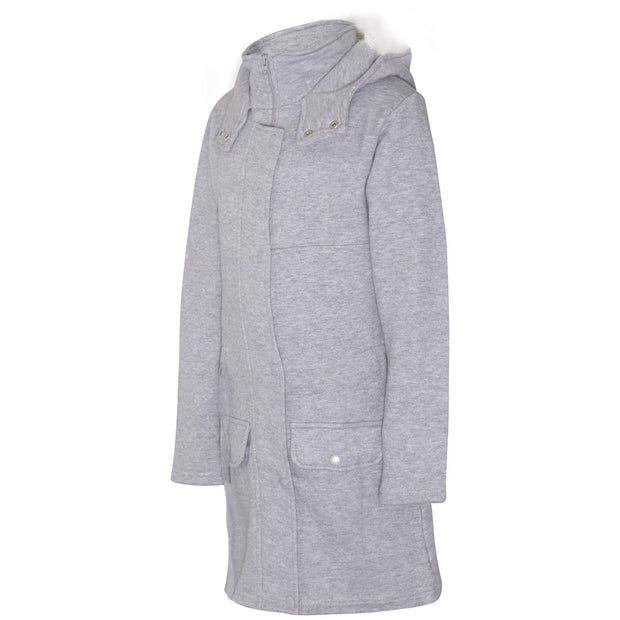 A2Z 4 Kids Grey Parka Jacket Faux Fur Hooded Coat Drawstring Waist Fashion Girls Age 5-13 Years