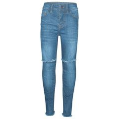 Kids Girls Stretchy Ripped Jeans Denim Skinny Fashion Frayed Pant Jegging 3-13 Y