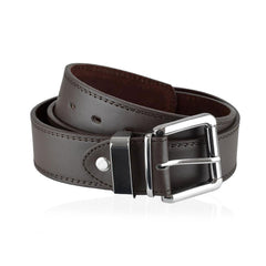 Mens Belts Alloy Pin Buckle Belt Double Stitched Leather Lined Jeans Suit Belt