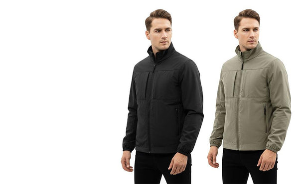 A2Z Mens Softshell Jacket Full Zip Outdoor Coat Wind Resistant High Neck Secure