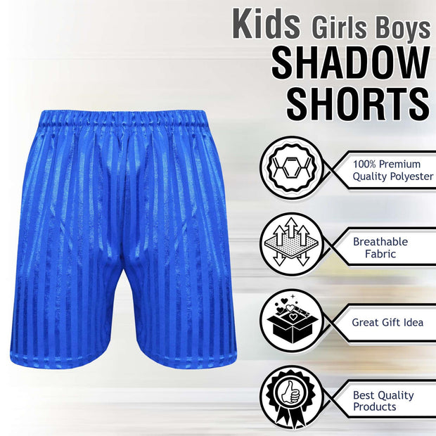 A2Z 4 Kids Shadow Stripe PE Shorts Pack of 2 Football Gym Shorts Age 2-13 Years