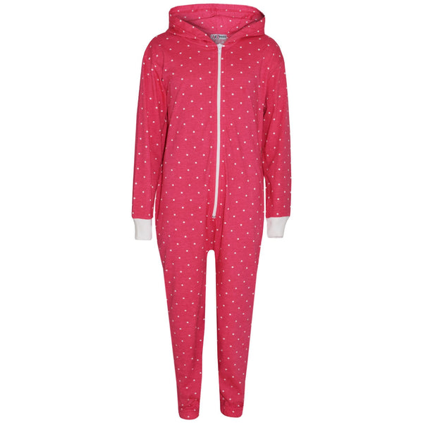 Kids Girls Boys Polka Dot Cotton A2Z Onesie One Piece Hooded Jumpsuit 2-13 Years