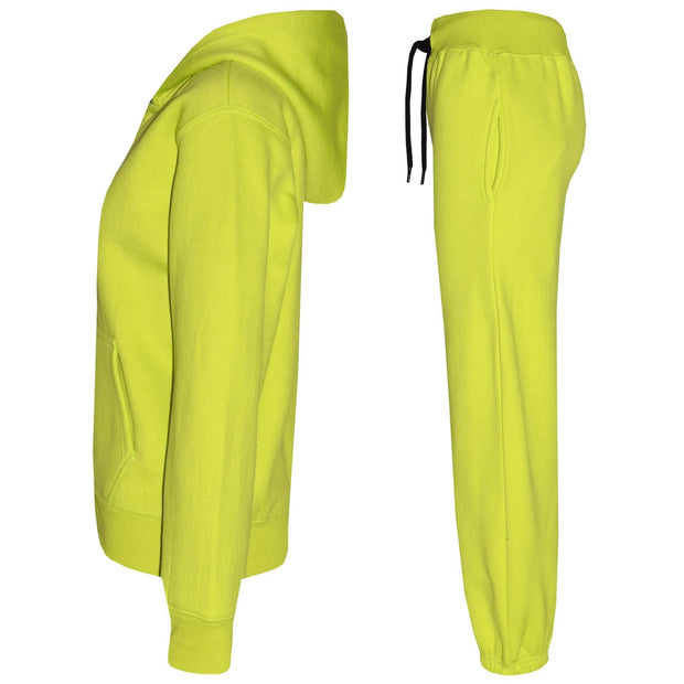 A2Z 4 Kids Boys Girls Plain Tracksuit Contrast Fleece Neon Green And Black Hoodie with Joggers Jogging Sweatpants Pants Sports Activewear Outfit Set For Girls Boys Age 5 6 7 8 9 10 11 12 13 Years