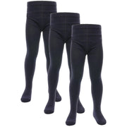 Kids Girls Cotton Rich Uniform School Tights Pack Of 3 Warm Thick Schoolwear - A2Z 4 Kids