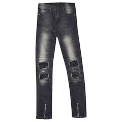 Kids Girls Stretchy Jeans Designer Ripped Drape Panel Denim Pant Trouser 5-13 Yr