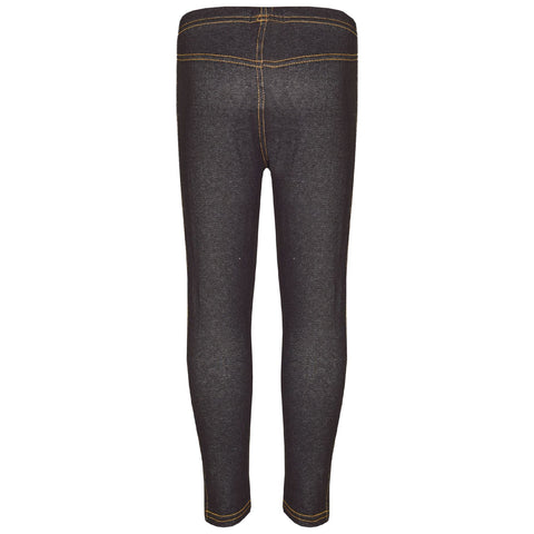 Kids Girls Stretchy Jeggings Black Denim Jeans Pants Leggings Trousers 2-13 Year