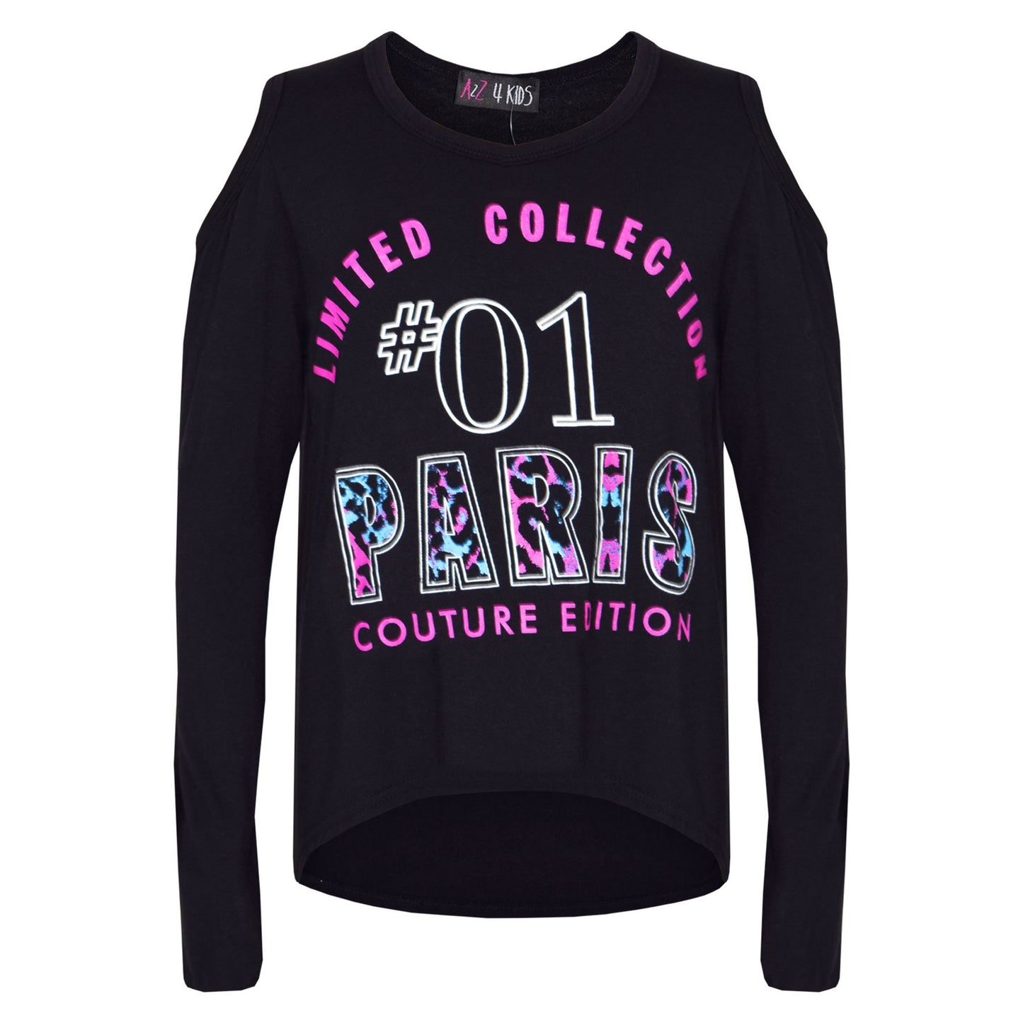 Girls Top Kids #01 Paris Print Trendy Top & Multi Leoaprd Legging Set 7-13 Years
