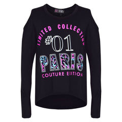 Girls Top Kids #01 Paris Print Trendy Top & Multi Leoaprd Legging Set 7-13 Years