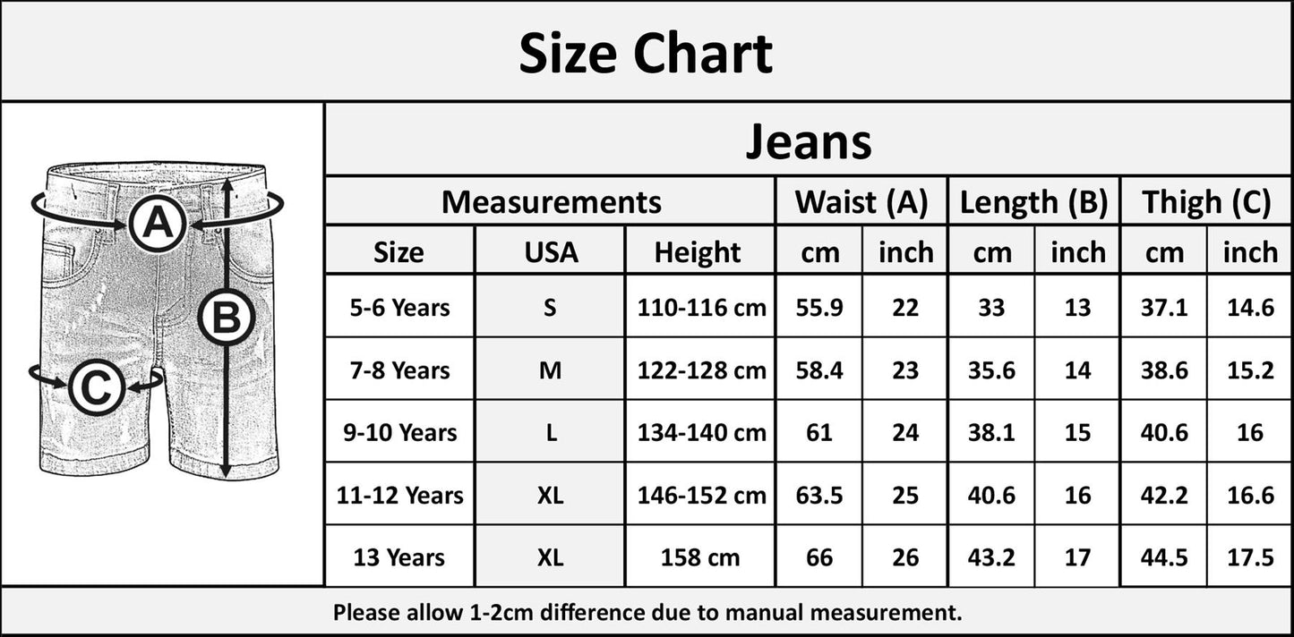 Kids Boys Distressed Denim Shorts Comfort Stretch Jeans Trouser Pants Age 5-13
