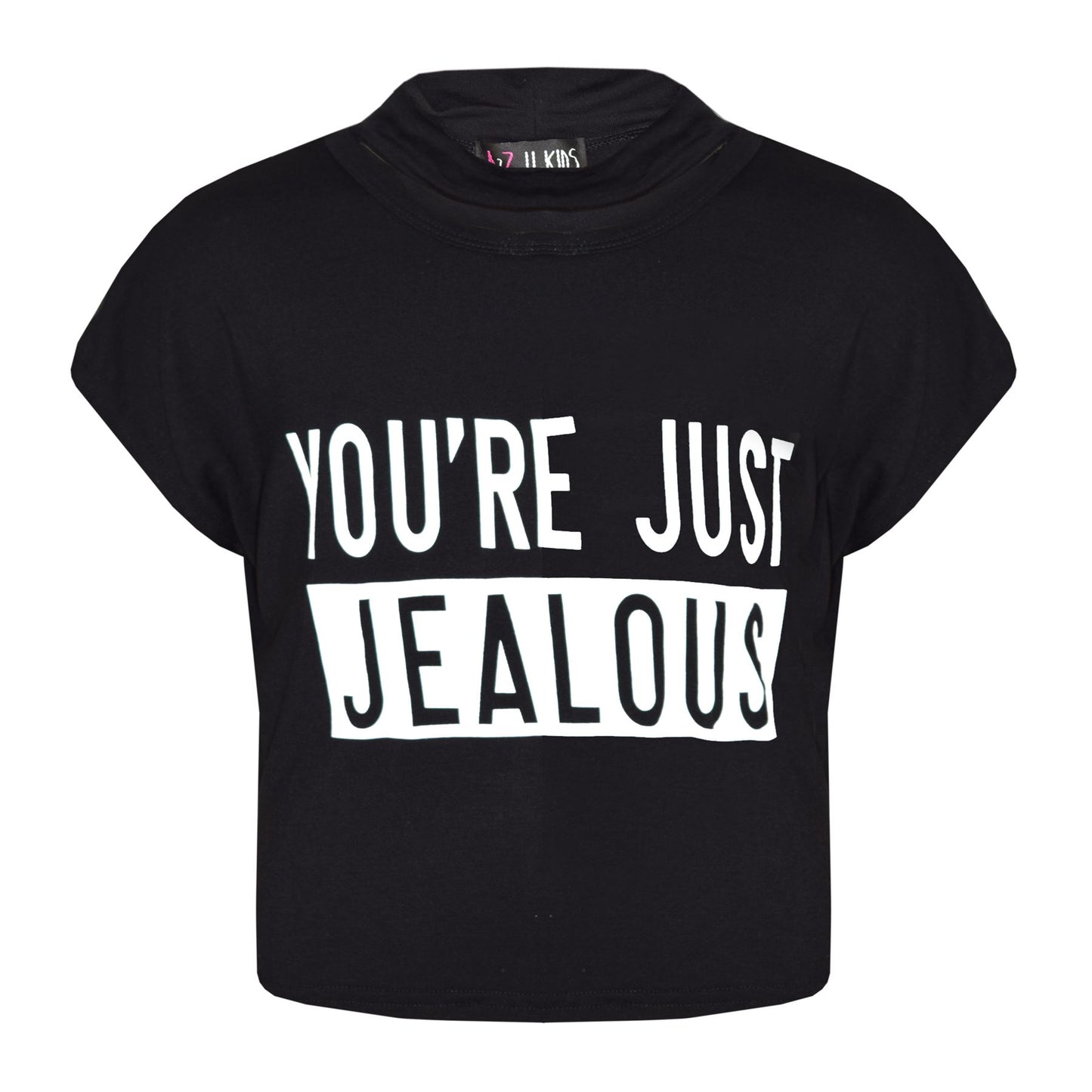 Girls Tops Kids Designer You 're Just Jealous Print Crop Top & Legging Set 7-13Y