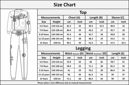 Kids Girls Sweat Suit Tracksuit Crop Top Trouser 2 Piece Lounge Suit