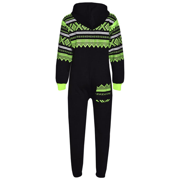 A2Z 4 Kids® Kids Fleece Onesie Girls Boys Aztec Snowflake Print All In One Jumsuit Playsuit Nightwear New Age 7 8 9 10 11 12 13 Years