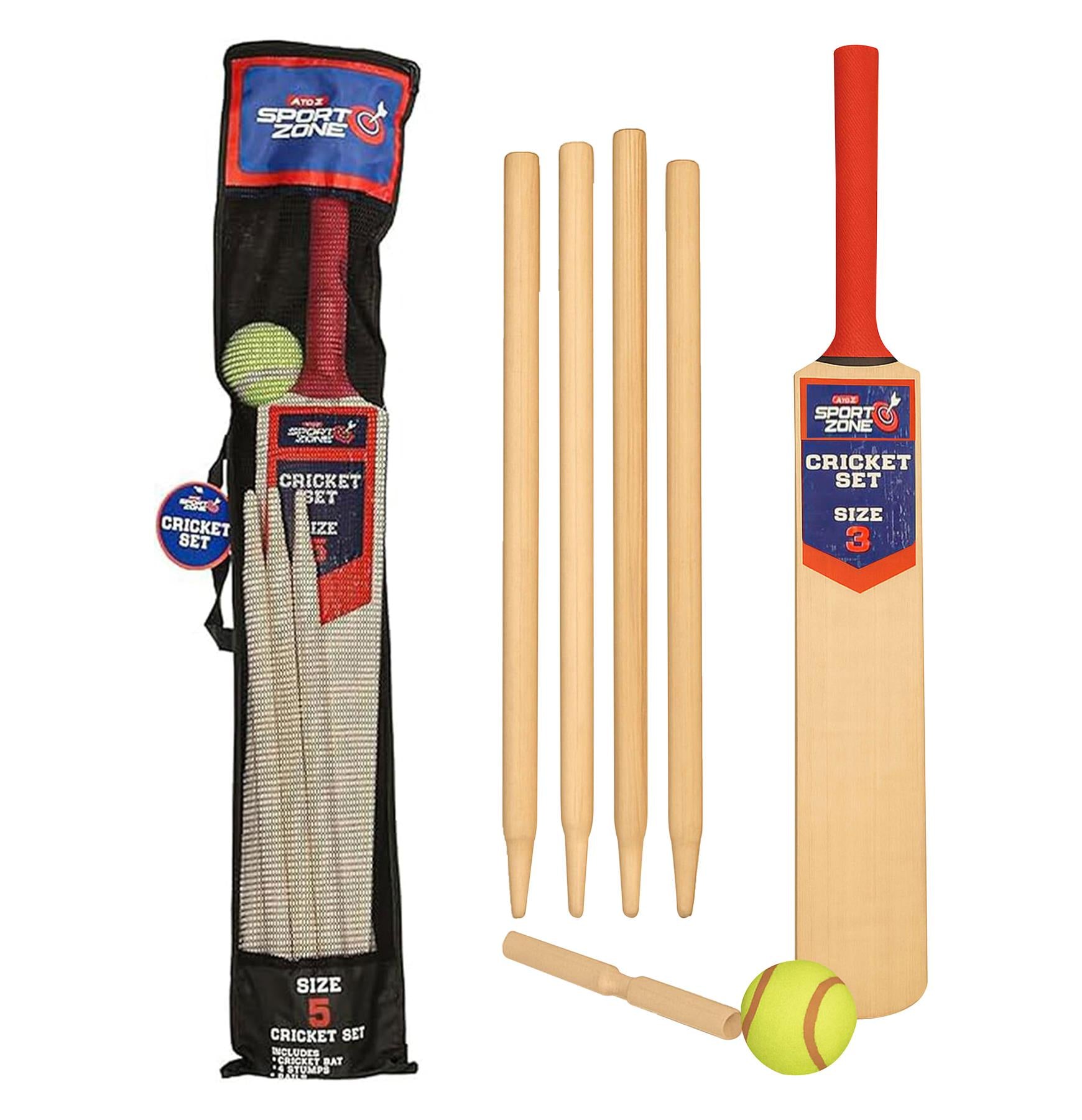 Mini Cricket Cricket Set Wooden Bat/Stumps/Bails And Soft Ball Size 3 Game Set With ...