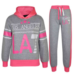 Kids LA7 Tracksuit Two Colour Set Hoodie & Jogger Sweatpants Girls Boys Age 5-13